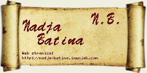 Nadja Batina vizit kartica